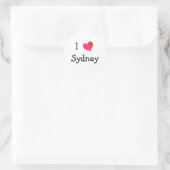 Sticker Rond J'aime Sydney (Sac)