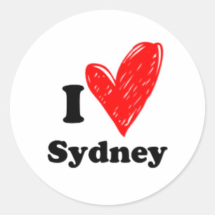 Sticker Rond J'aime Sydney