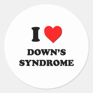 Sticker Rond J'aime syndrome de Down