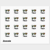Sticker Rond J'aime Thor (Feuille)