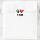 Sticker Rond J'aime Thor (Sac)