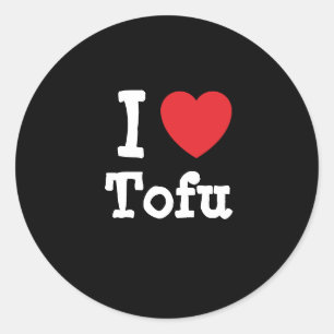 Sticker Rond J'aime Tofu coeur T-shirt