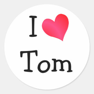 Sticker Rond J'aime Tom
