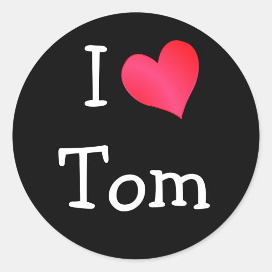 Sticker Rond J'aime Tom (Devant)