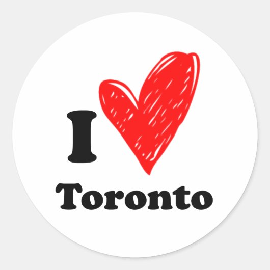 Sticker Rond J'aime Toronto (Devant)