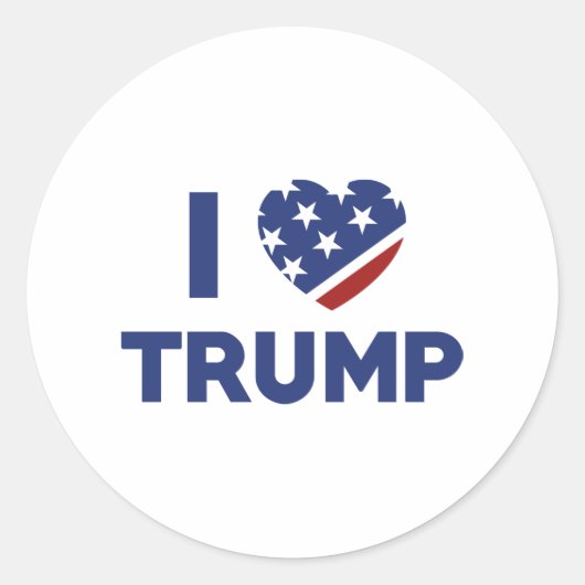Sticker Rond J'aime Trump (Devant)