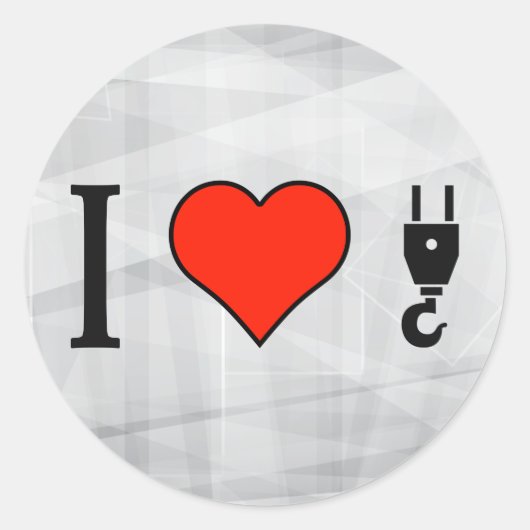 Sticker Rond J'Aime Utiliser Un Crochet De Grue (Devant)