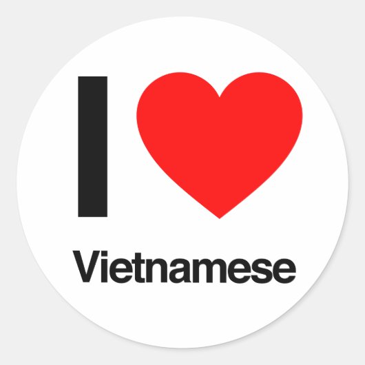 Sticker Rond j'aime vietnamien (Devant)