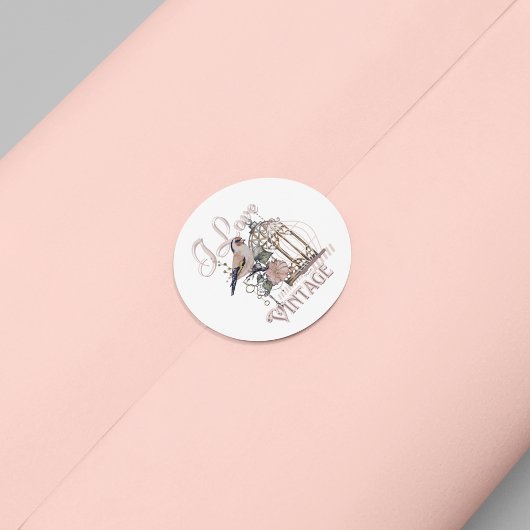 Sticker Rond J'aime Vintage