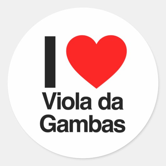 Sticker Rond j'aime viola da gambas (Devant)