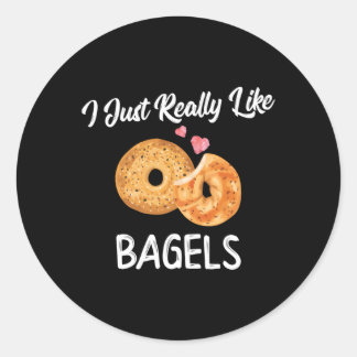 Sticker Rond J'Aime Vraiment Bagels National Bagel Day Foodi