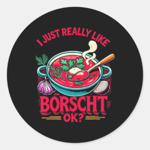 Sticker Rond J'aime vraiment beaucoup la nourriture russe ukrai