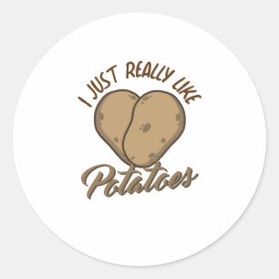 Sticker Rond J'Aime Vraiment Les Pommes De Terre