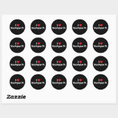 Sticker Rond J'aime Washington DC (Feuille)