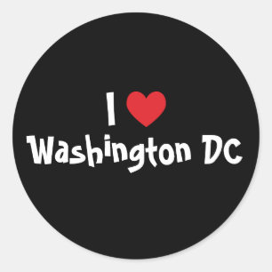 Sticker Rond J'aime Washington DC