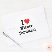 Sticker Rond J'aime Wiener Schnitzel coeur T-shirt (Enveloppe)