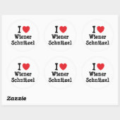 Sticker Rond J'aime Wiener Schnitzel coeur T-shirt (Feuille)