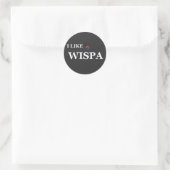 Sticker Rond j'aime wispa (Sac)