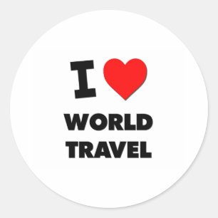Sticker Rond J'aime World Travel
