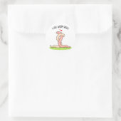 Sticker Rond J'Aime Worm Hugs Funny Warm Worm Pun (Sac)