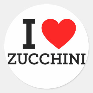 Sticker Rond J'aime Zucchini