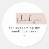 Sticker Rond JALAINE Moderne Merci rose rose (Devant)