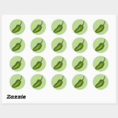 Sticker Rond Jalapeno Poivre épicé vert chaud Jalapenos Veggie (Feuille)