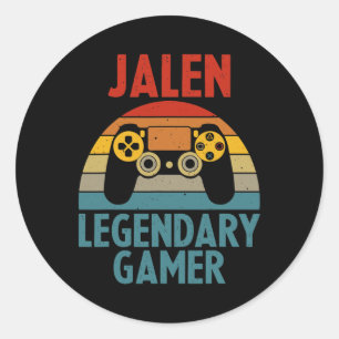 Sticker Rond Jalen Cadeau Nom Personnalisé Drôle Gaming Geek Bi