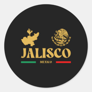 Sticker Rond Jalisco Avec L'Emblème Mexicain Jalisco