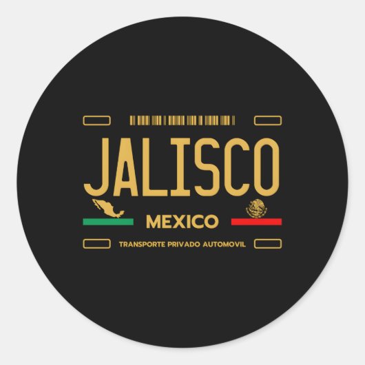 Sticker Rond Jalisco Mexique Plaque de licence esthétique Jalis (Devant)