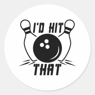 Sticker Rond J'allais frapper cette impression Bowling