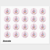 Sticker Rond Jalon Cupcake de 6 mois (Feuille)