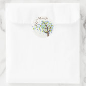 Sticker Rond Jalon de la chouette des arbres Mois 3 (Sac)