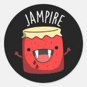 Sticker Rond Jam-arbitre Funny Vampire Jam Pun Dark BG (Devant)
