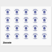 Sticker Rond Jam aux bleuets Kawaii (Feuille)