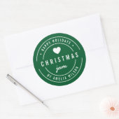 Sticker Rond Jam de Noël Couleur MODIFIABLE Joyeuses Fêtes (Enveloppe)