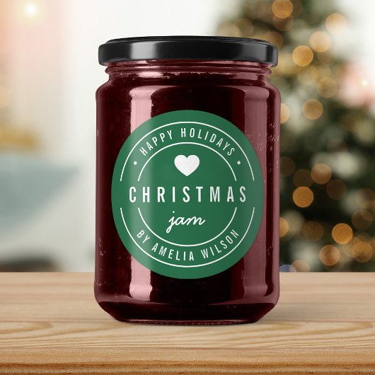 Sticker Rond Jam de Noël Couleur MODIFIABLE Joyeuses Fêtes