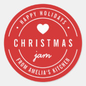 Sticker Rond Jam de Noël de cuisine de couleur MODIFIABLE Fêtes (Devant)