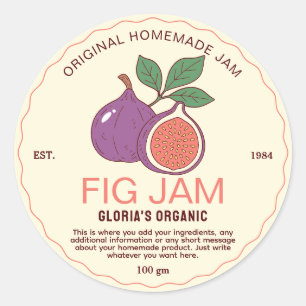 Sticker Rond Jam Fig Fruit vintage Produit maison