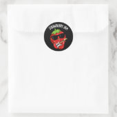 Sticker Rond Jam fraise Funny Fruit Pun Dark BG (Sac)
