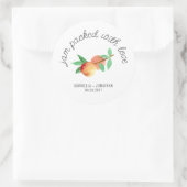 Sticker Rond Jam Packed With Love Peach Jam Wedding Favor (Sac)