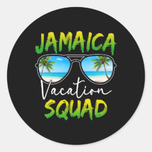 Sticker Rond Jamaica Vacation Squad 2025 Famille du groupe de j
