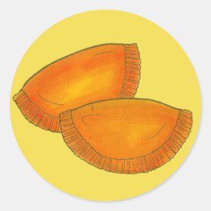 Sticker Rond Jamaïcaine Boeuf Patty Cuisine alimentaire Jaune