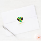 Sticker Rond Jamaïcaine - Coeur du drapeau (Enveloppe)