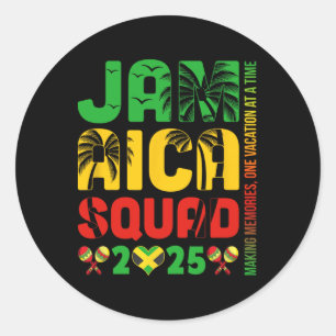 Sticker Rond Jamaïque 2025 Vacation Trip Matching Family Squad 