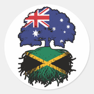 Sticker Rond Jamaïque Jamaïcaine Australie racine arbre