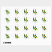 Sticker Rond Jamaïque Mariage couple (Feuille)