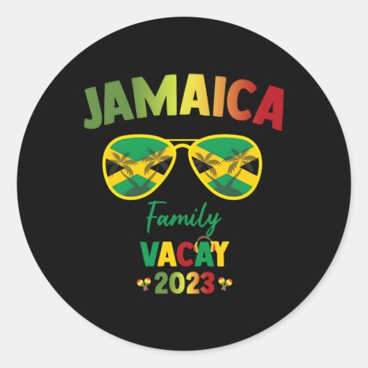 Sticker Rond Jamaïque Voyage de vacances 2023 (Devant)