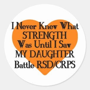 Sticker Rond Jamais connu la force/le coeur/la fille...RSD/CRPS