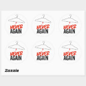 Sticker Rond JAMAIS DE NOUVEAU Wire Hangers Pro Choice (Feuille)